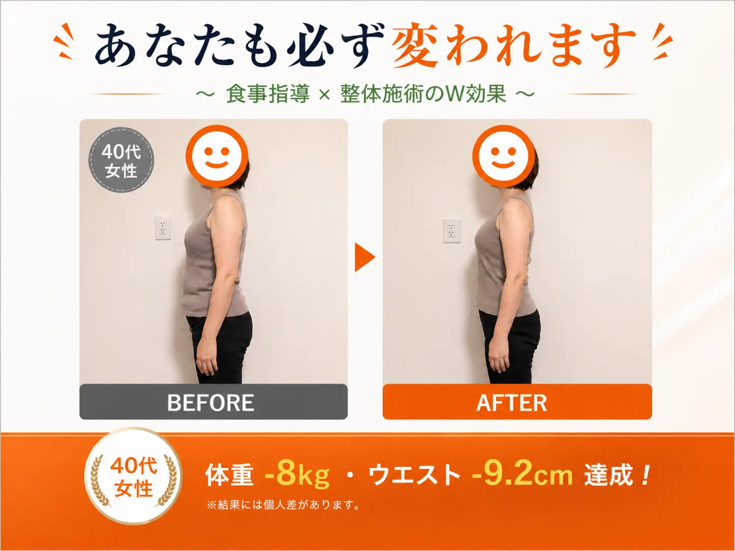 40代女性のダイエットビフォーアフター
